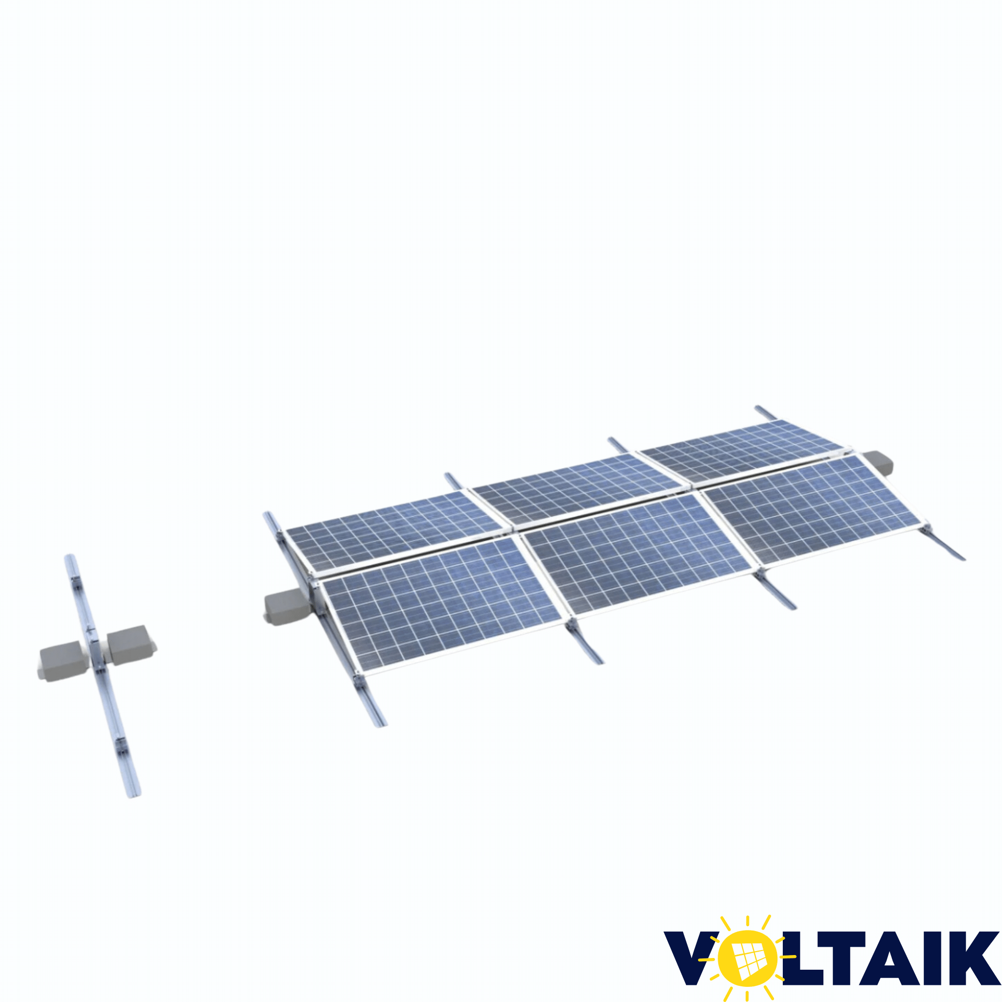 Flachdach Unterkonstruktion 10° Aufständerung - Voltaik.shop