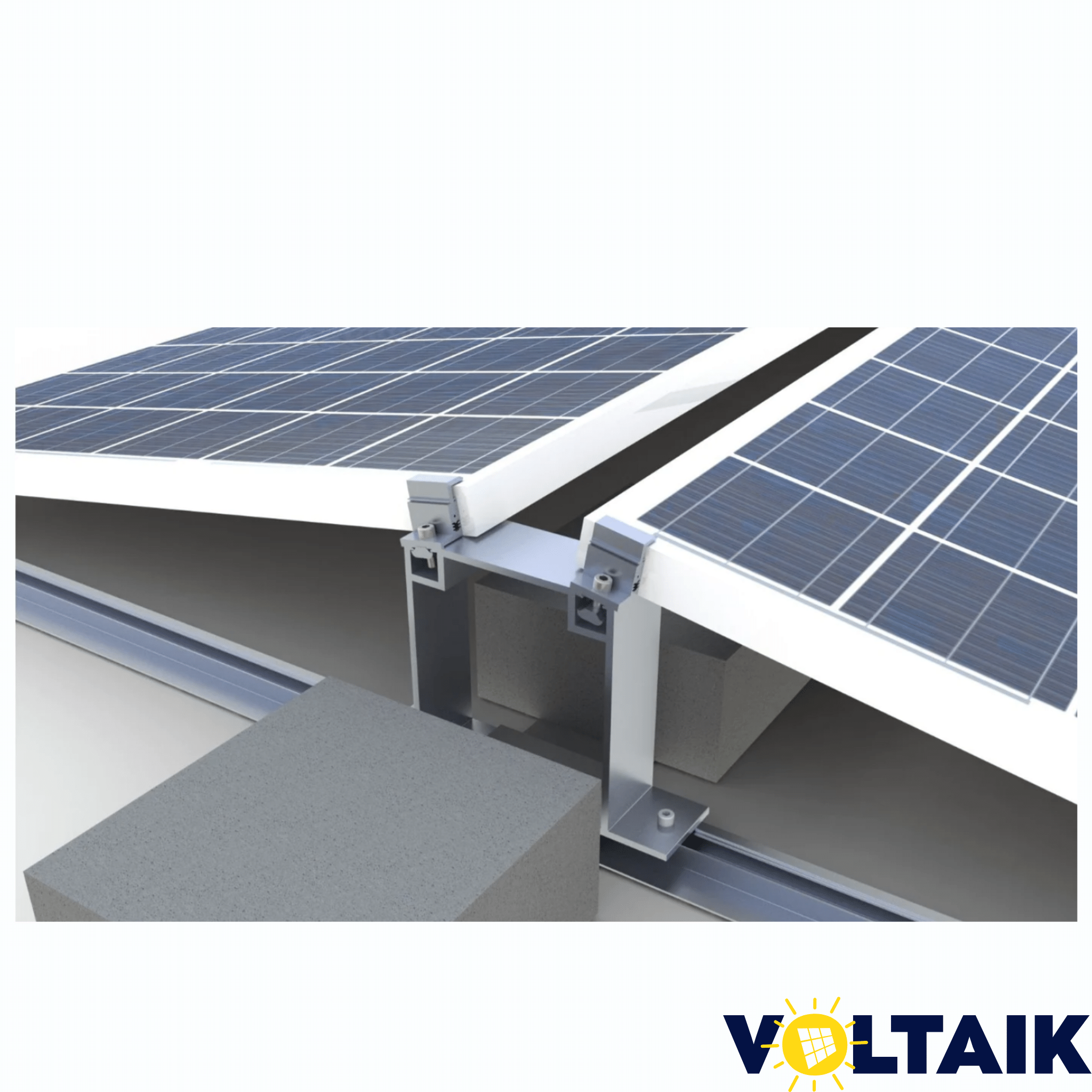 Flachdach Unterkonstruktion 10° Aufständerung - Voltaik.shop