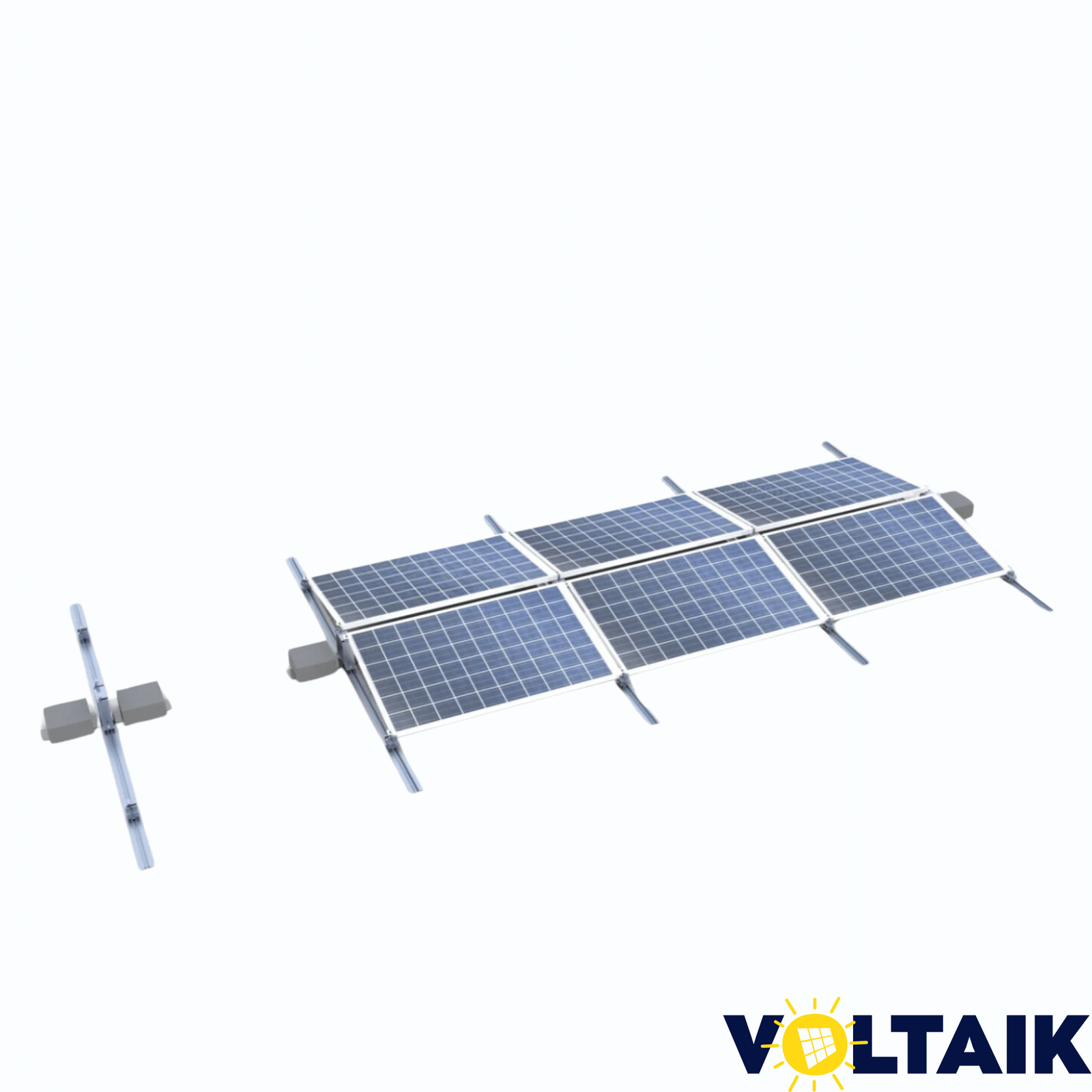 Flachdach Unterkonstruktion 10° Aufständerung - Voltaik.shop